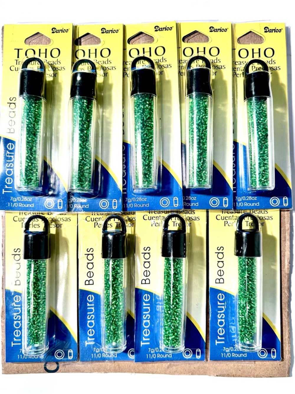 Darice TOHO Treasure Beads 11/0 Round Silver-lined Light Green, Lot 9 NWT’s